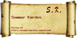 Sommer Kardos névjegykártya